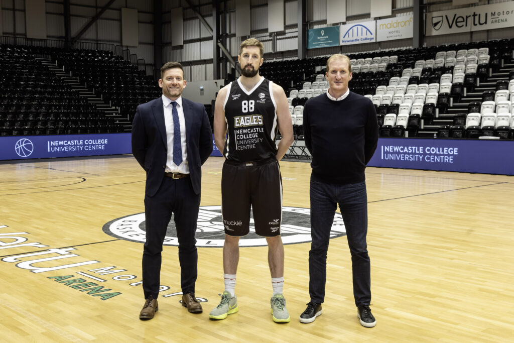 Newcastle College Eagles Academy and Staff Photoshoot - 2024-12-03 - Alan Fenton, Will Neighbour and Paul Blake