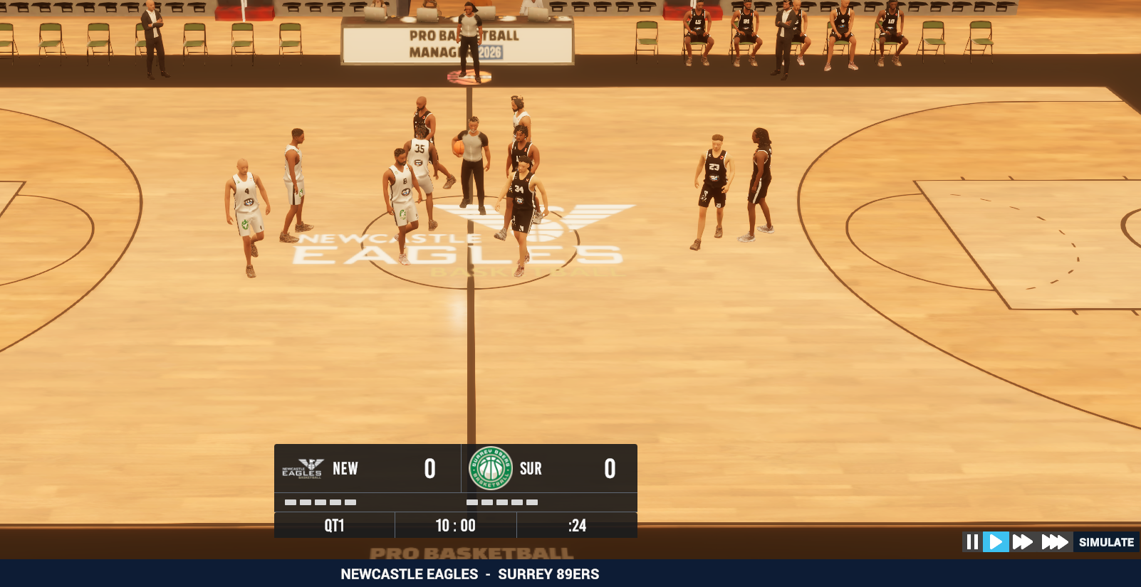 SLB Announces Licensing Partnership With Pro Basketball Manager 2026 Pro Basketball Manager 2026 Screenshot Newcastle Eagles In Game 